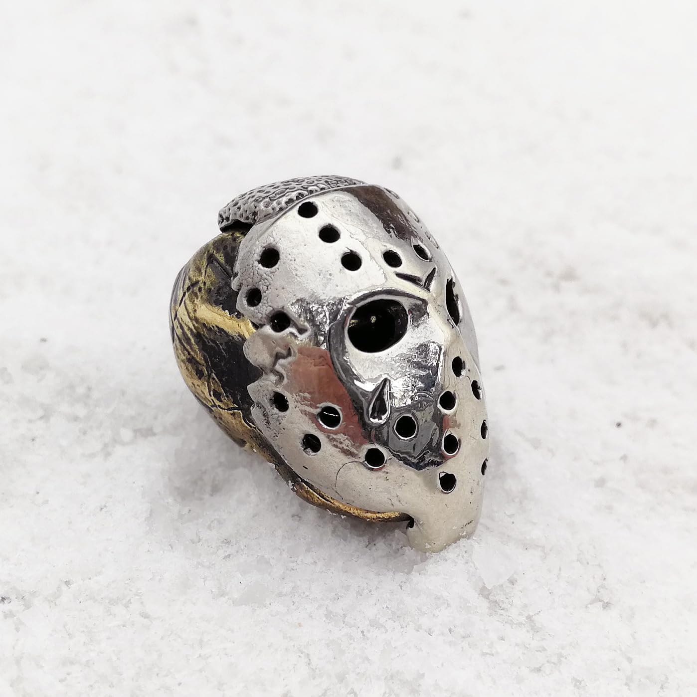 СooB EDC Paracord Bead, Knife Lanyard Bead, Beard Bead Jason Voorhees Skull. Metal Hand-Casted Paracord Beads Charms for Paracord Knives Lanyards 1Pcs/Lot