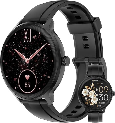 Smartwatch Preto com Tela Sensível ao Toque 1,27 Polegadas, Bluetooth, Monitoramento de Sono, Mais de 100 Modalidades Esportivas, Resistente à Água IP68