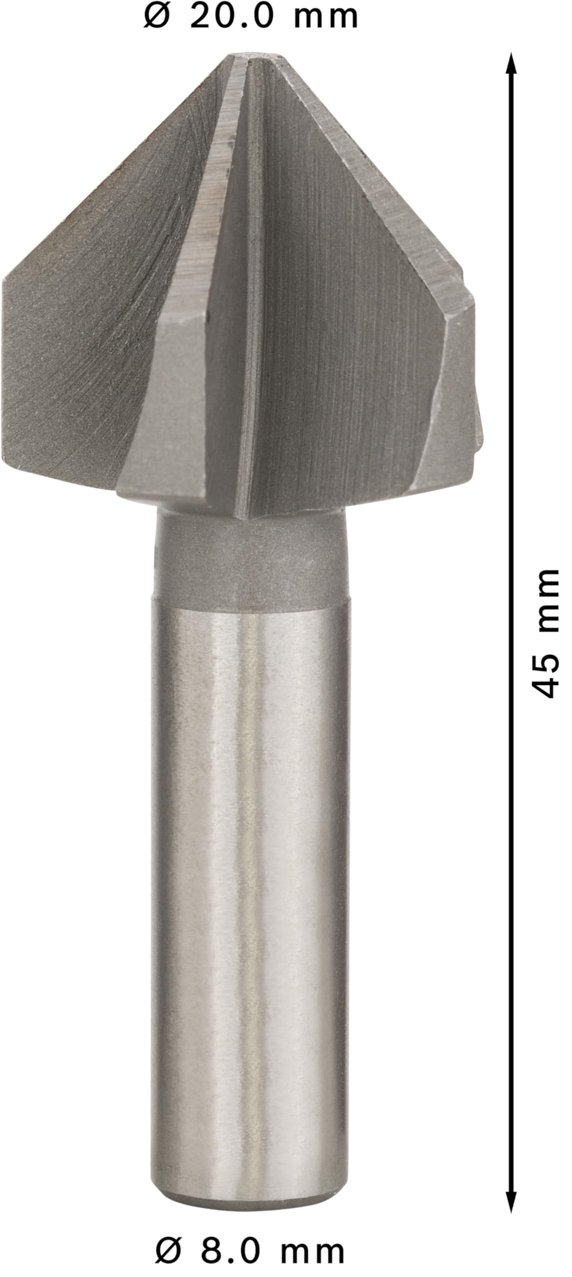 Fraise à Noyer Coniques, 22mm Diamètre, 45 Longueur Totale