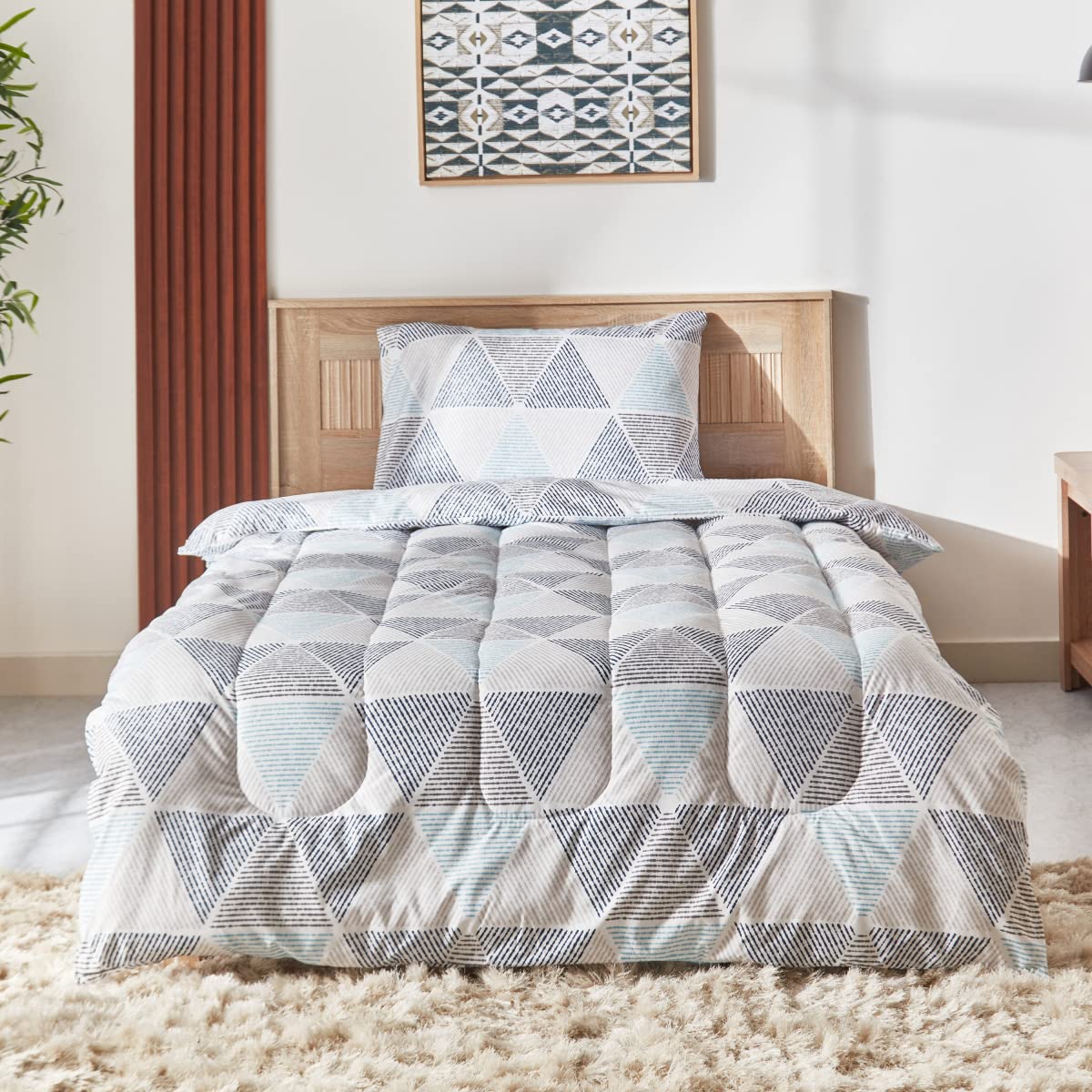 Home BoxOntario Kyle 2-Piece Printed Microfiber Twin Comforter Set 220 X 160 Cm Multicolour