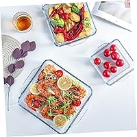 Vista 4 de STOBAZA 1 unidad de cena profunda para sartén de vapor, mango rectangular, herramienta de microondas, suministro para hornear, tartas de queso