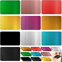 Pack of 100 Metal Business Cards, Engraved Business Cards, Aluminium, Metal Business Cards Blanks, Aluminium Laser Engraved Matt Name Cards for DIY Office Customers, Gift Cards (Colour)