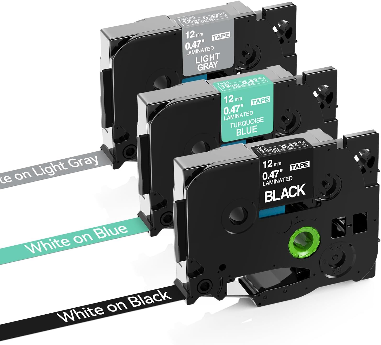 Greateam Label Tape 12mm Compatible with Brother TZe TZ Tape TZe335/T535/MQL35, P