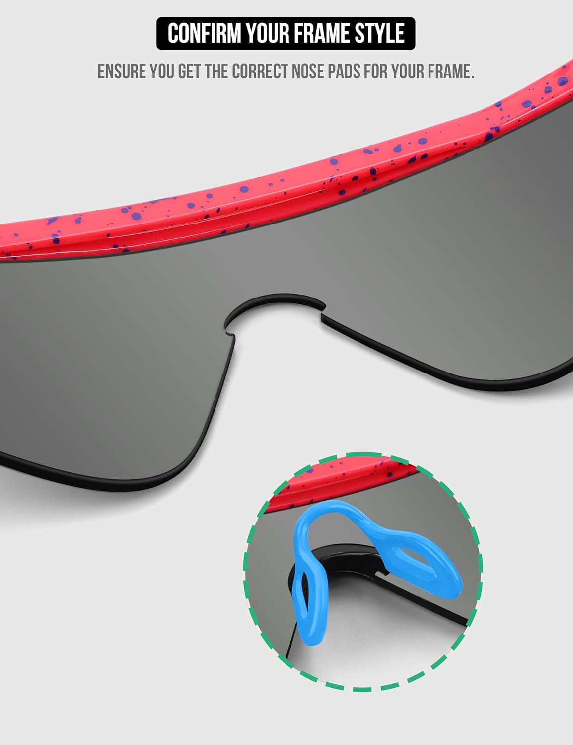 Well-aimed Replacement Nose Pads Compatible with Pit Viper The (XS Youth) Sunglasses, Comfortable Soft Rubber Nose Piece - Black + Blue image 3