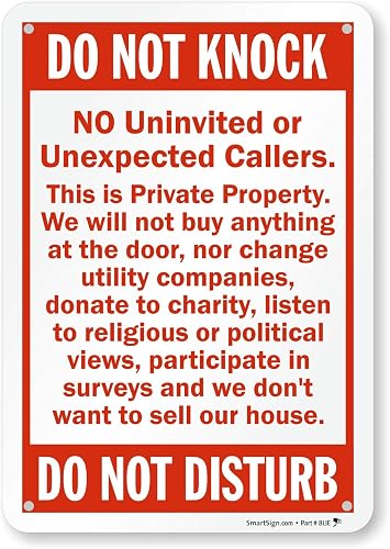 SmartSign - S-9035-PL-10 "Do Not Knock - No Uninvited Or