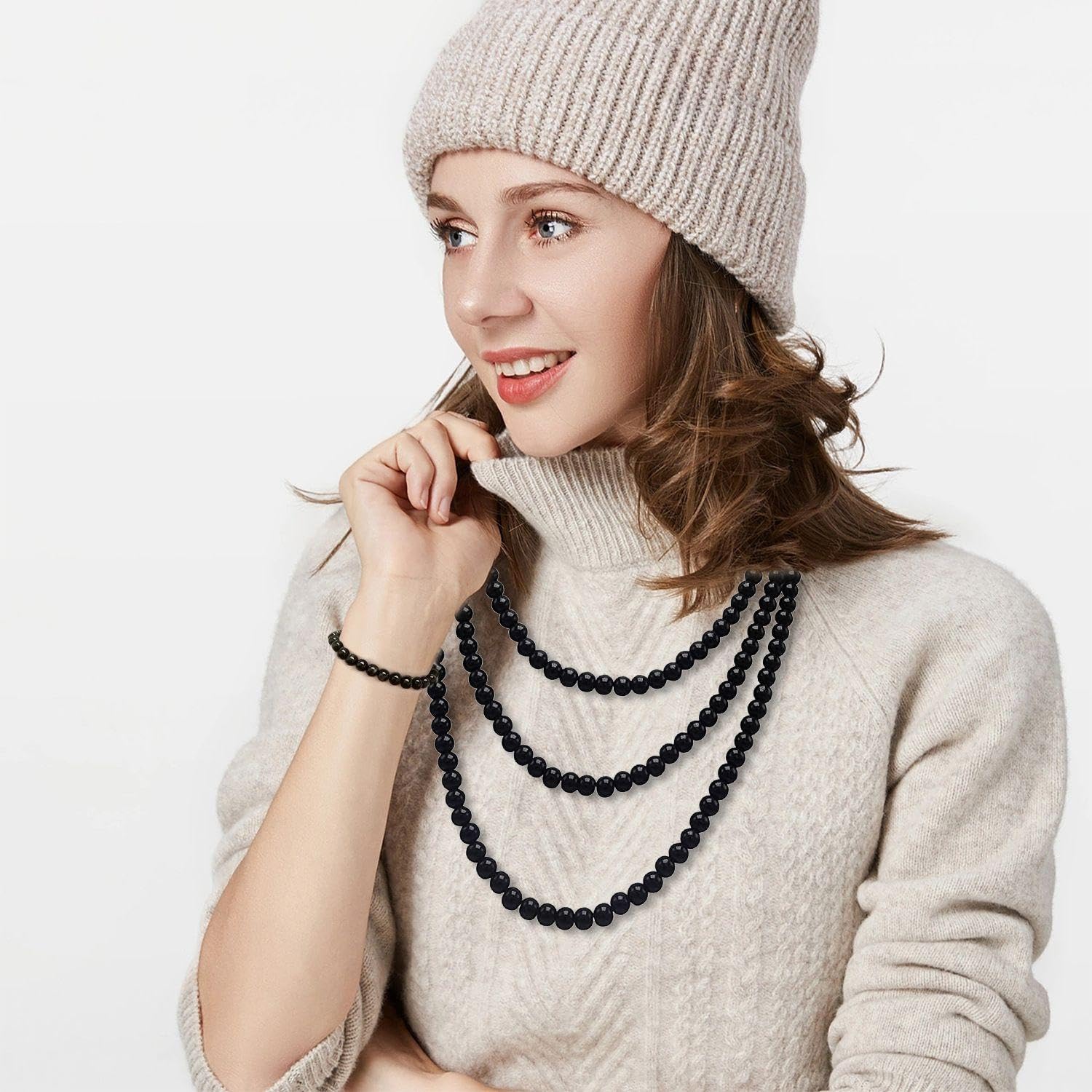 1 Collier Perlé Et 1 Bracelet, Bijoux Simples Et Polyvalents, Accessoires De Vêtements, Bijoux À La Mode Et Classiques.