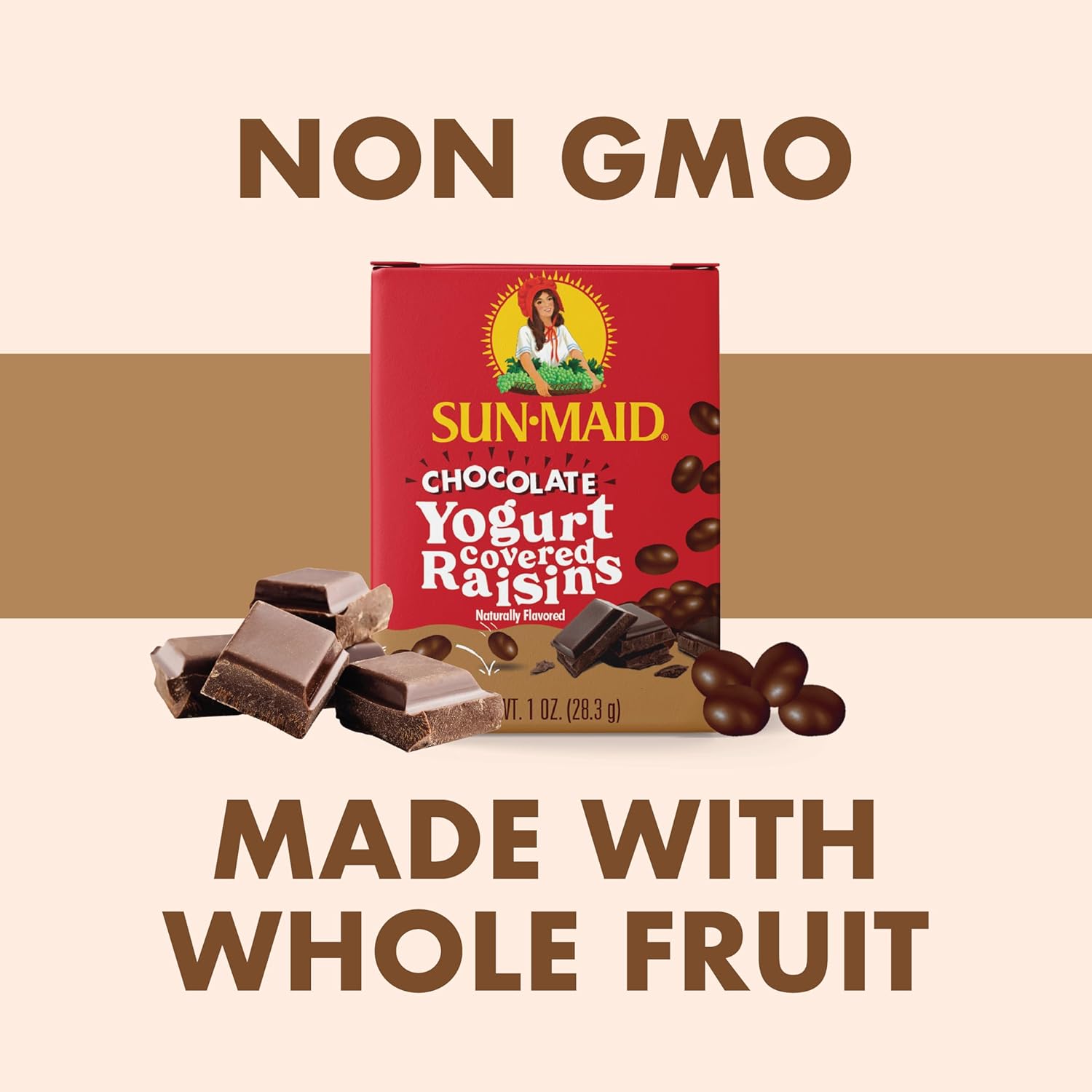 Sun-Maid Vanilla & Chocolate Yogurt Coated Raisins Variety Packets - 0.5 oz Mini Snack-Size Bag - Yogurt Covered Dried Fruit Snacks (Amazon Exclusive) (Pack of 72)