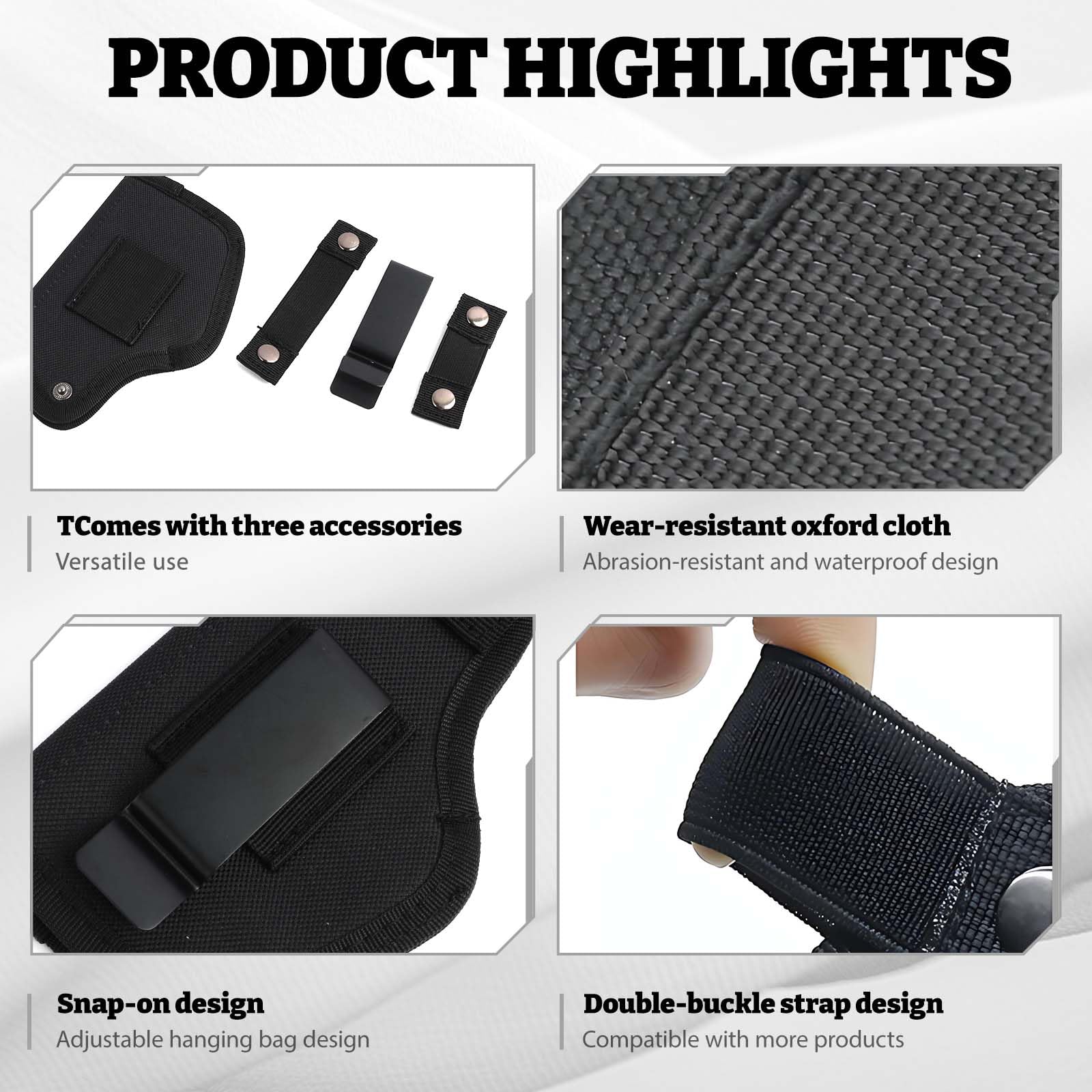 Funda Interior Compact, Funda Pistola, Táctica para Oculta al Aire Libre, Funda Táctica para Pistola Izquierda/Derecha Universal, Adecuado para la Mayoría de Las Pistolas