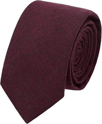 Cotton Tie 2.56 Skinny Ties for Men, Solid Color Neckties for Casual, Business, Party, Daily Use