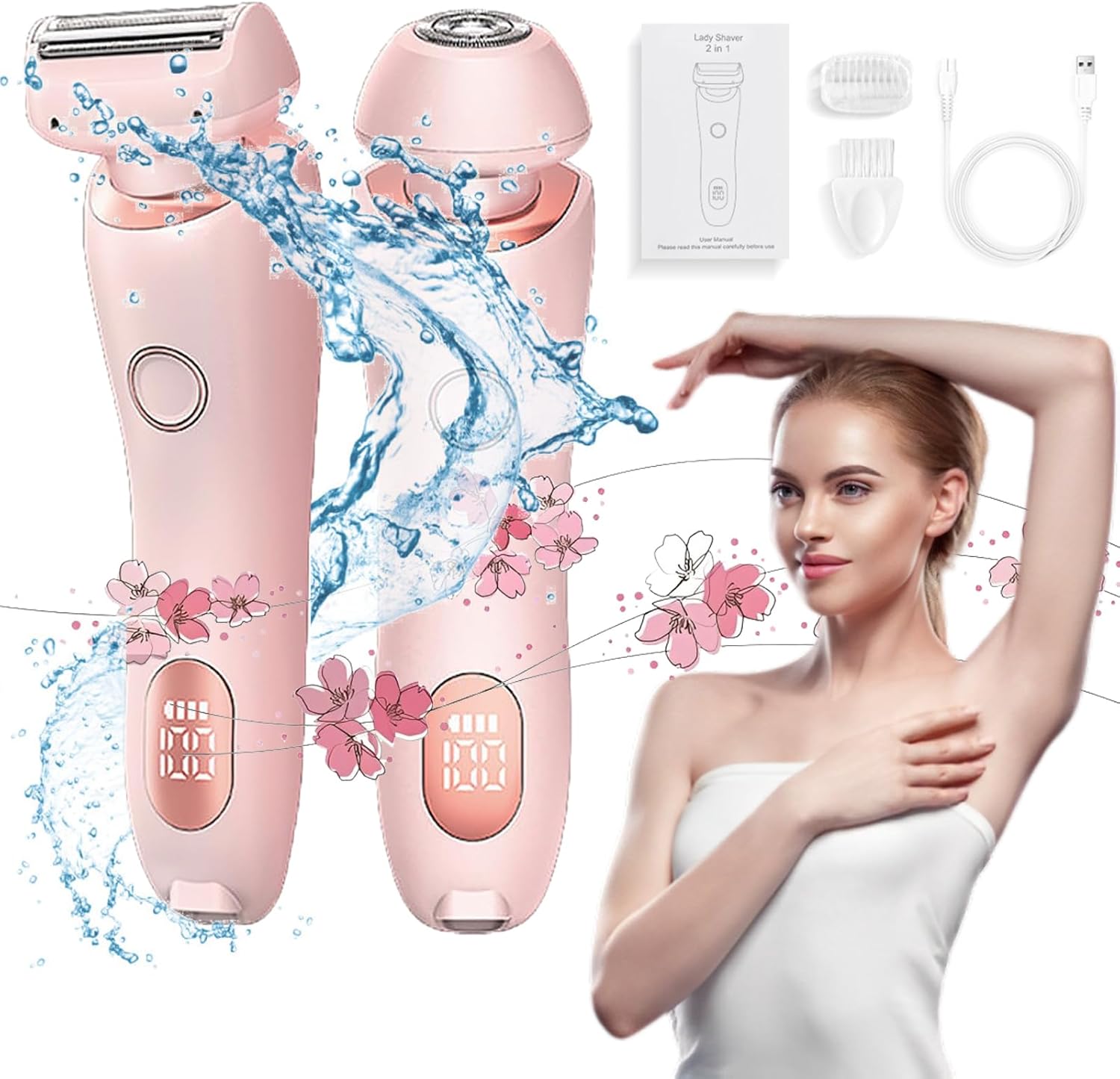 Duskofficial,Livora Electric Shaver for Women,Duskofficial The Glide Pro 3.0,Wet Dry Electric Women,Silk Glide Waterproof Electric Shaver with Removable Head /862