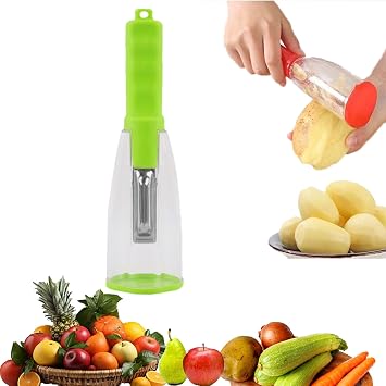 Vegetable peelers for kitchen, Potato Peeler, Fruit Carrot Veggie Peelers Built-in peel catcher, Peeler with Ergonomic Non-Slip Handle,Dishwasher safe for home, office and campingGreen