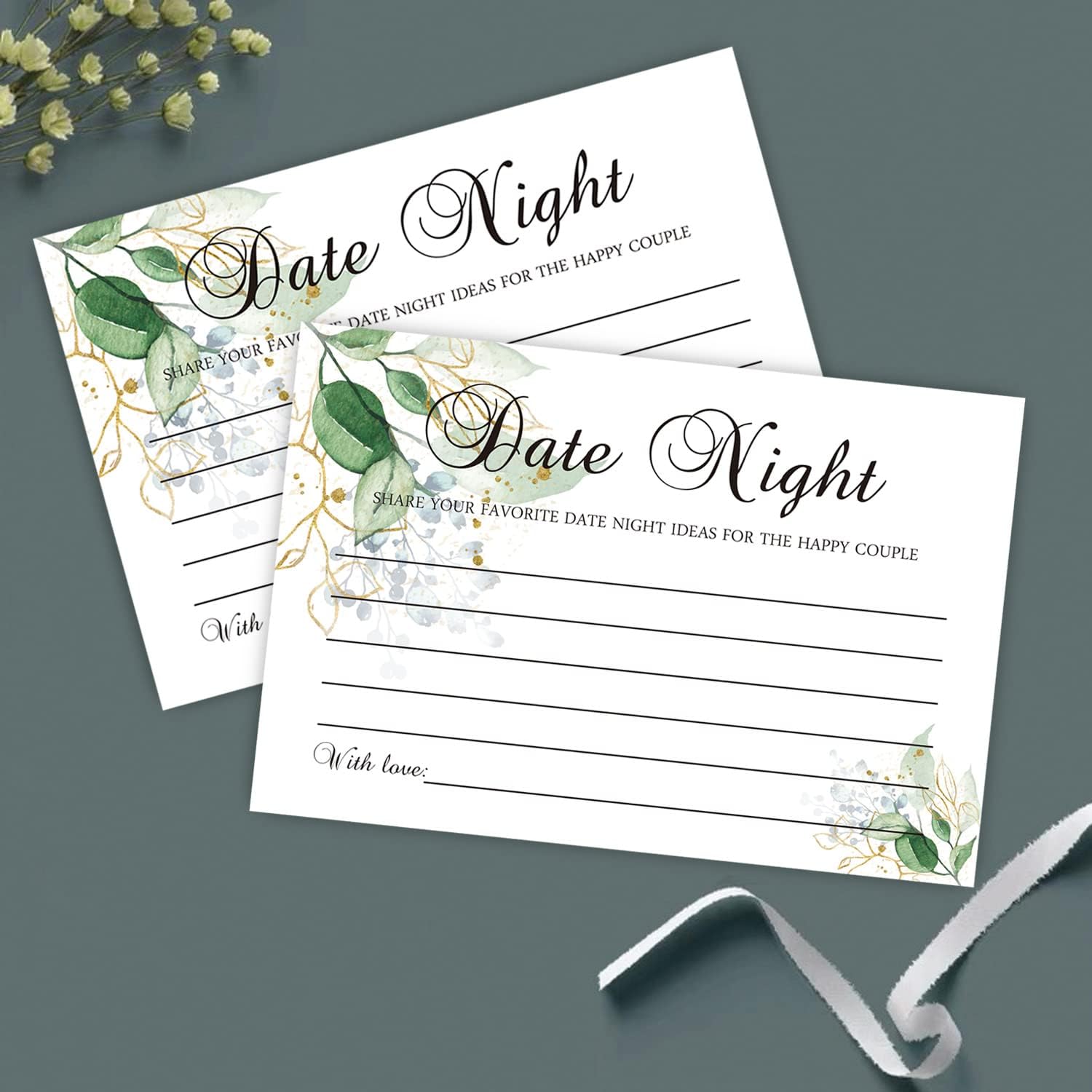 Date Night Ideas Cards, Perfect for The Bride and Groom, Husband, Wife, Boyfriend, Girlfriend, Anniversary, Bridal Shower Game 50 Advice Cards (4" x 6")