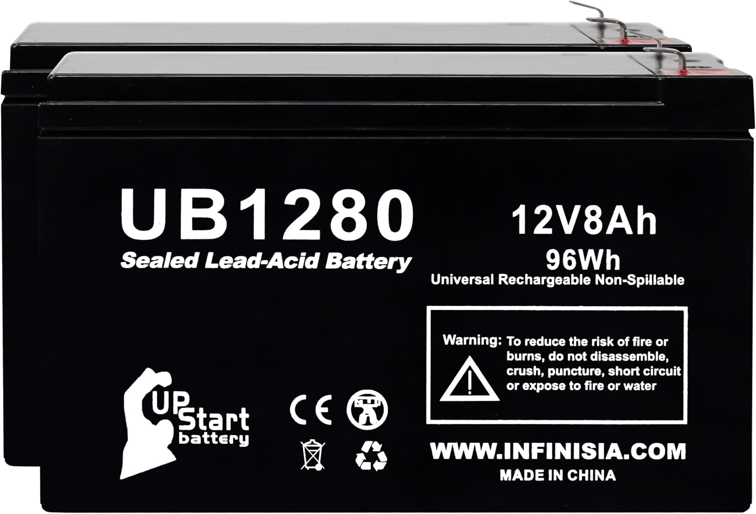 2-Pack 12V 8Ah UPS Battery For APC BE550G Replacement Battery – Compatible with APC Back-UPS ES 550 Battery, BE550 Surge Protector Backup RBC, 12 Volt 8 Amp 12V8Ah SLA Rechargeable Maintenance Free 2-Pack 12V 8Ah UPS Battery For APC BE550G Replacement Battery – Compatible with APC Back-UPS ES 550 Battery, BE550 Surge Protector Backup RBC, 12 Volt 8 Amp 12V8Ah SLA Rechargeable Maintenance Free