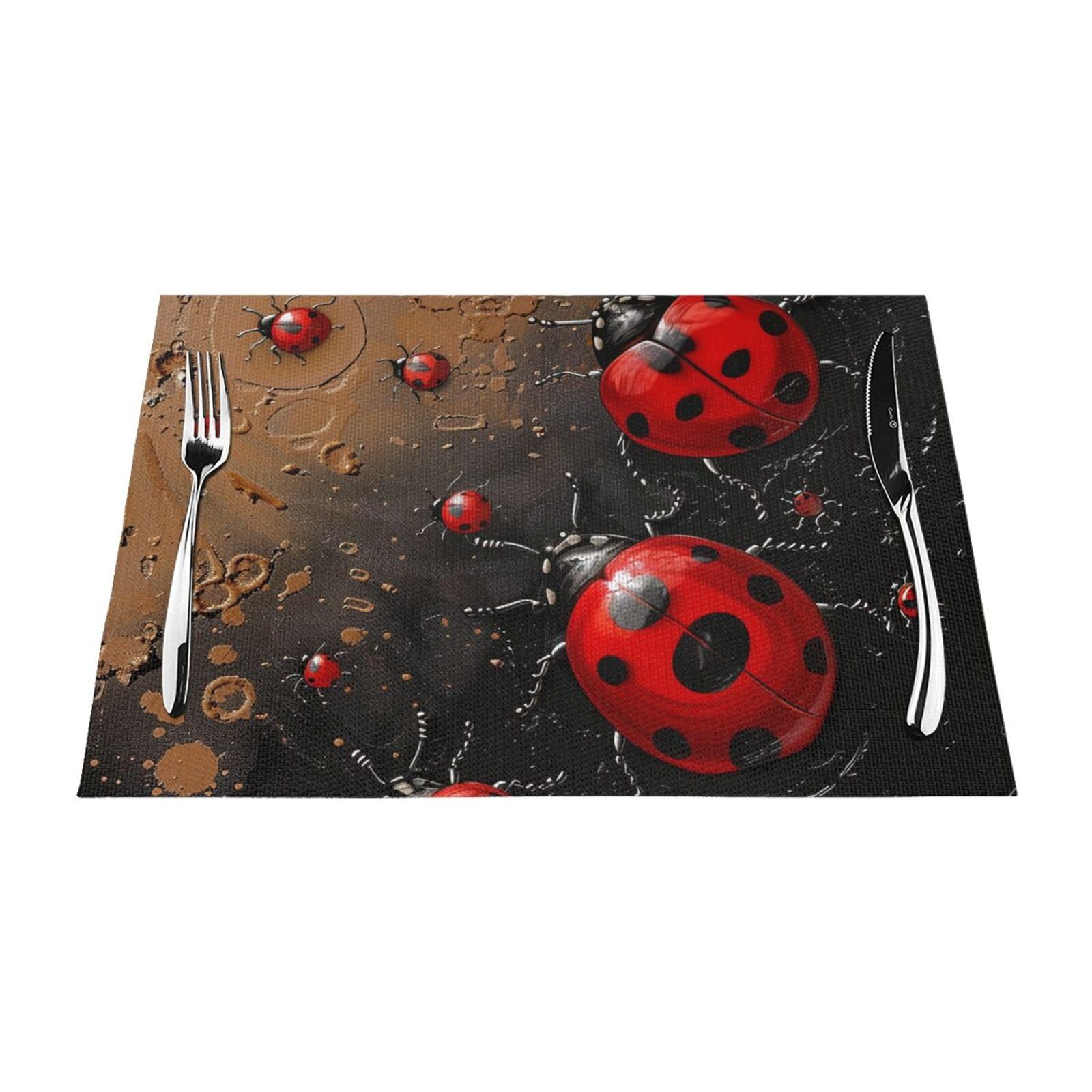 Sets de table antidérapants et résistants à la chaleur Art Ladybug Tracks