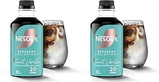 NESCAFÉ Espresso Concentrate, Instant Espresso Iced Coffee, Sweet Vanilla, 1 Bottle (10 Fl Oz) (Pack of 2)