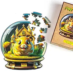 Quebra-Cabeça Orbe Hamster 50 peças de madeira - Puzi