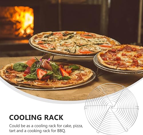 Miniatura 5 de DOITOOL Paquete de 3 estantes de enfriamiento para tartas de 12 pulgadas redondos para cocinar y hornear, estante de acero inoxidable para