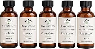 Plant-Based Laundry Detergent Sample Set – Choose Your Scents – 2 Loads Each – HE Compatible Liquid Laundry Discovery Kit, Travel Size Luxury Laundry (5 Scent Discovery Set)