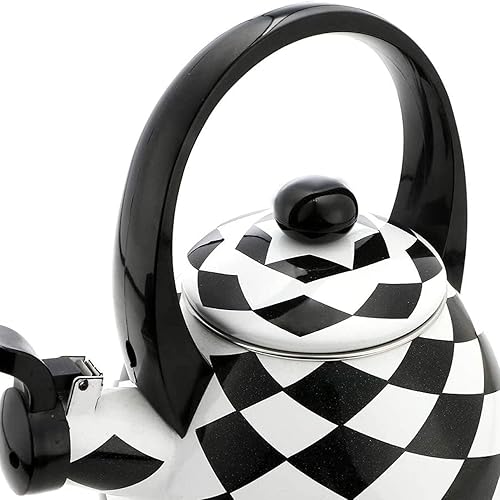 Vista 4 de Gourmet Art tetera silbadora de acero, esmaltada Negro diamond