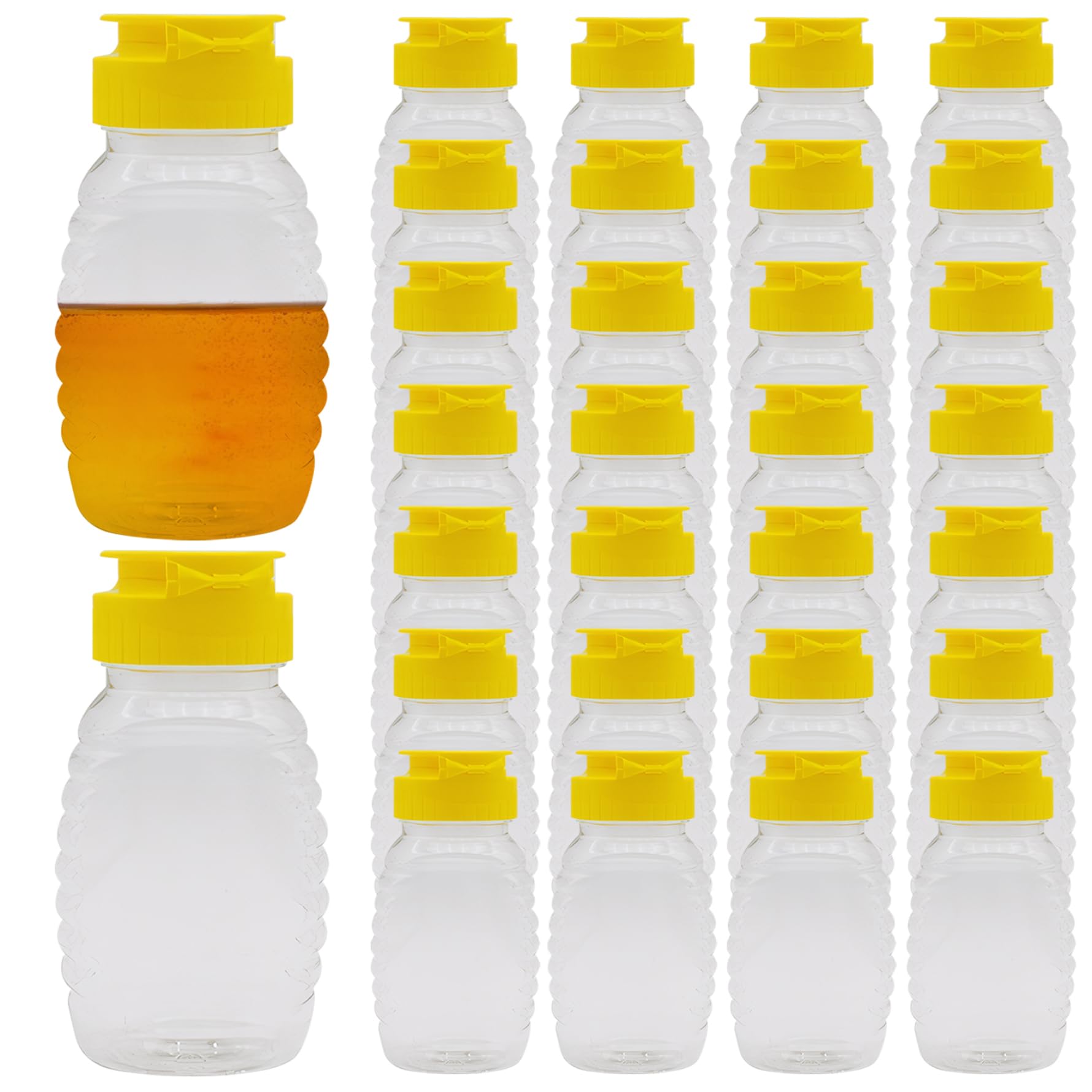 Tarro de miel vacío para cocina y desayunos, botellas plásticas de 5 oz fáciles de exprimir