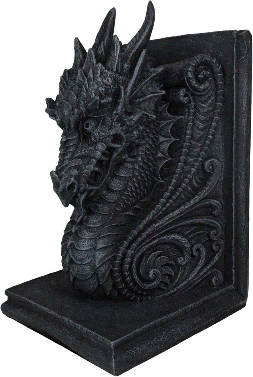 Ebros Gift Gothic Guardian of Bibliography Legendary Gerwulf Dragon in Repose Bookends Set of Two Figurine Faux Stone Dungeons and Dragons Fantasy Legends Library Office Study Desk Sculptures