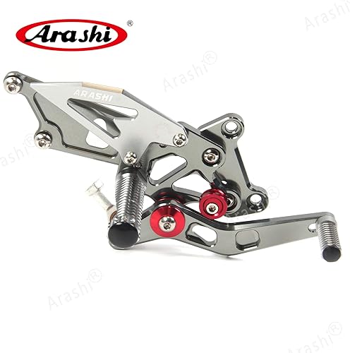 Miniatura 204 de Arashi reposapiés para motocicleta, accesorios ajustables, juego de reposapiés traseros Negro