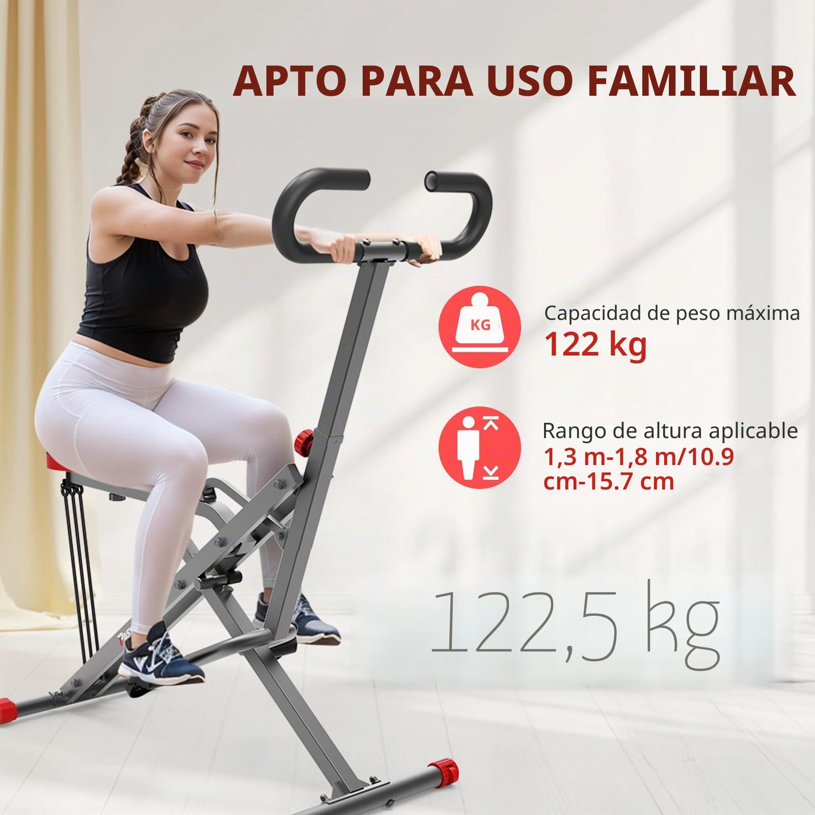 PASYOU Upright Row-N-Ride, Versatile Full-Body Workout Squat Assist Trainer, petorales, glúteos, Abdominales, piernas y Brazos Trainer Machine, máquina de Sentadillas Plegable, Carga Máxima122 KG