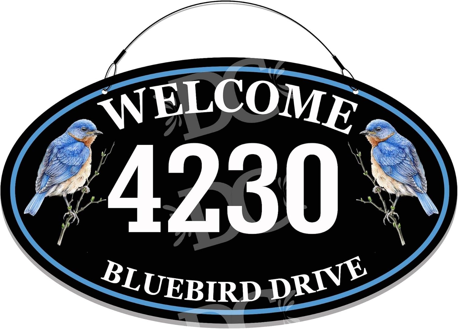 Blue Bird Themed Home Address Large Size Welcome Sign