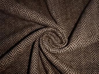 Tweed Suiting Heavy Weight Premium Fabric Beige and Brown Plaids 58" Wide [12984]