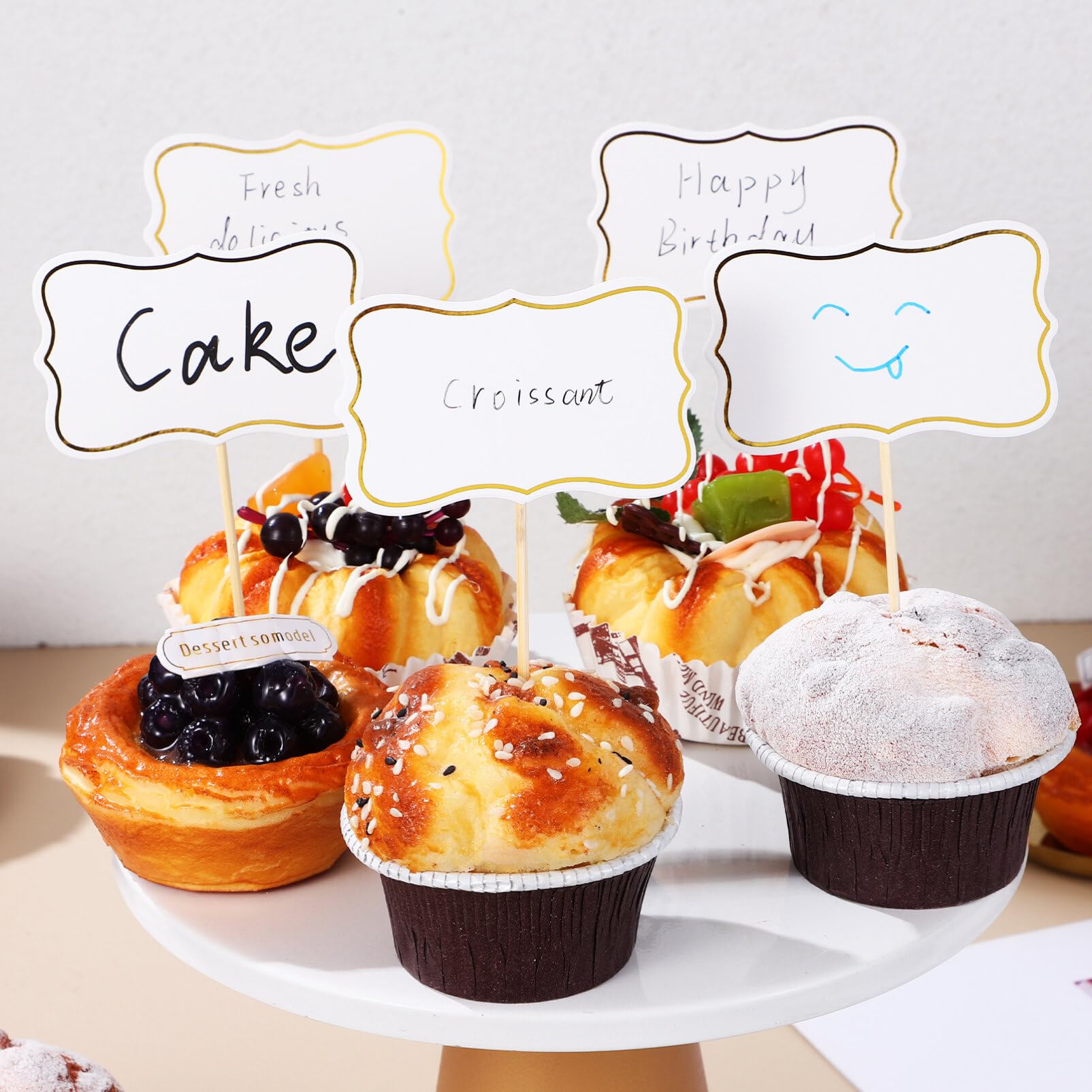 Toothpick Signs Wedding SUSNUAN100PCS Blank Toothpick Flags Cupcake