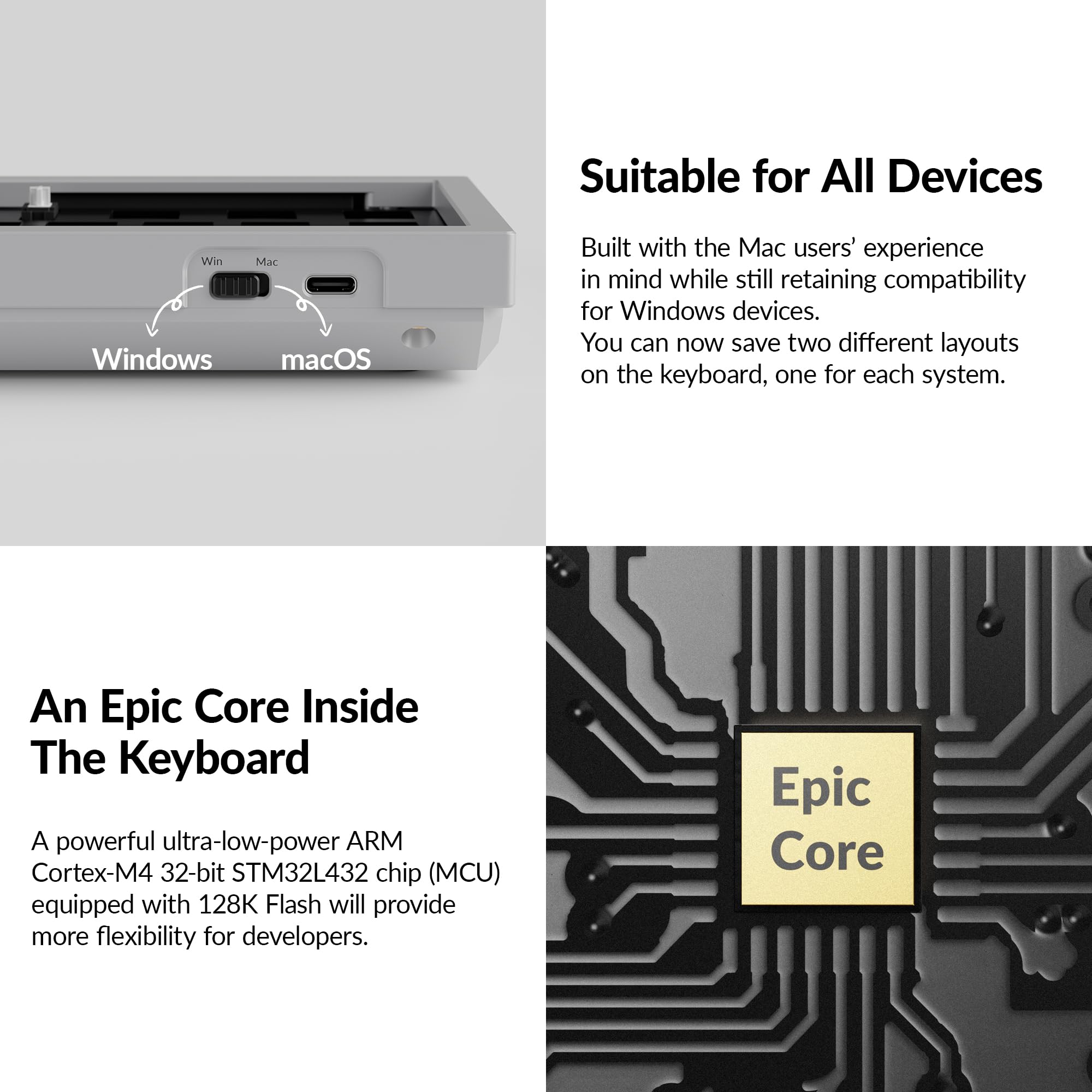 Keychron Q2 Barebone-Kit, 65%-ISO-Layout, Vollmetallgehäuse, USB-C, Grau | programmierbar mit QMK/Launcher, RGB-Beleuchtung, Double-Gasket-Design, Custom Barebone-Keyboard für Mac und Windows