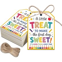 Back to School Gifts Tags 50PCS First Day of Kindergarten Tag with String