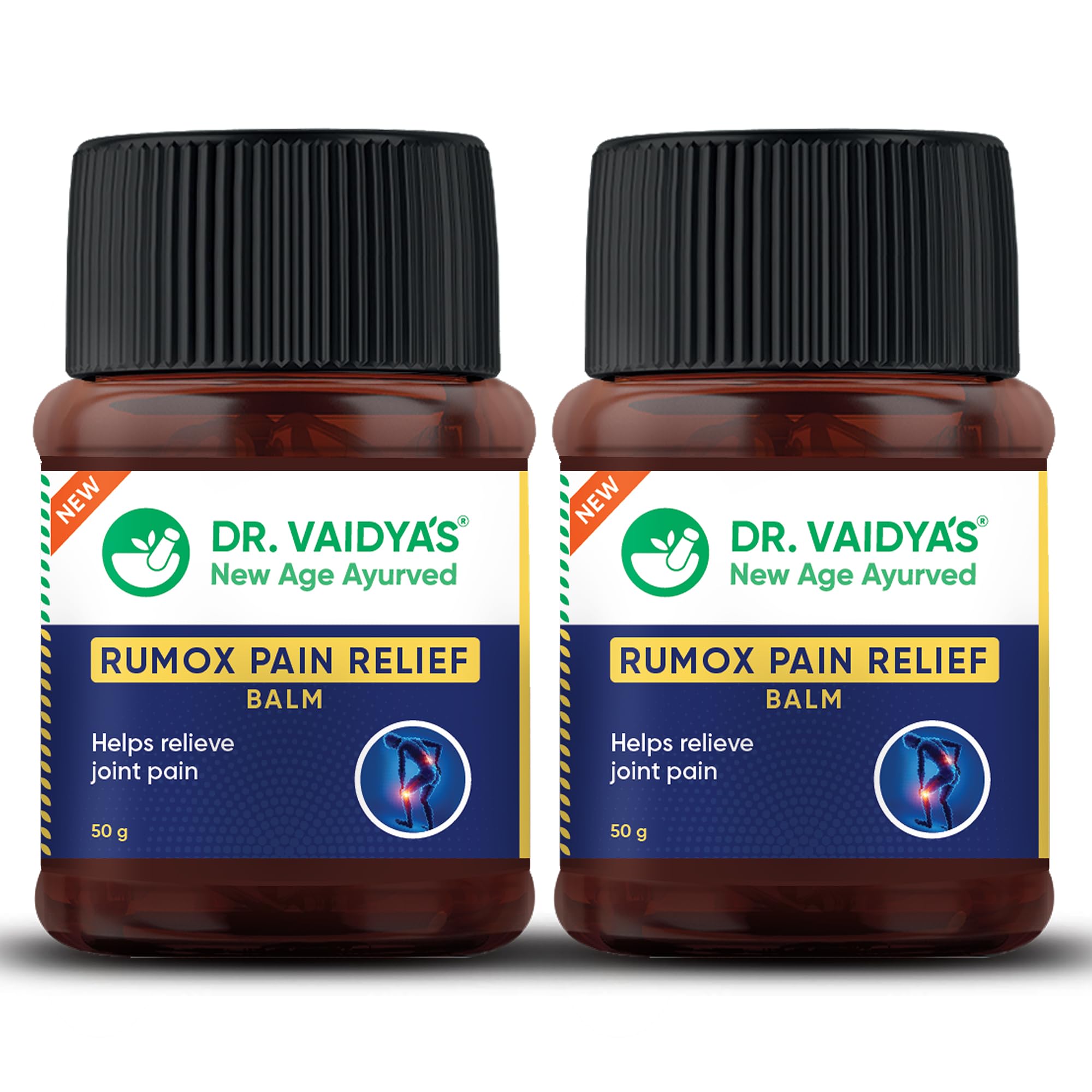 Dr. Vaidya's Rumox Pain Relief Balm | For Head Ache, Body Pain, Joint & Muscle Pain Relief | (50g Each) Pack of 2
