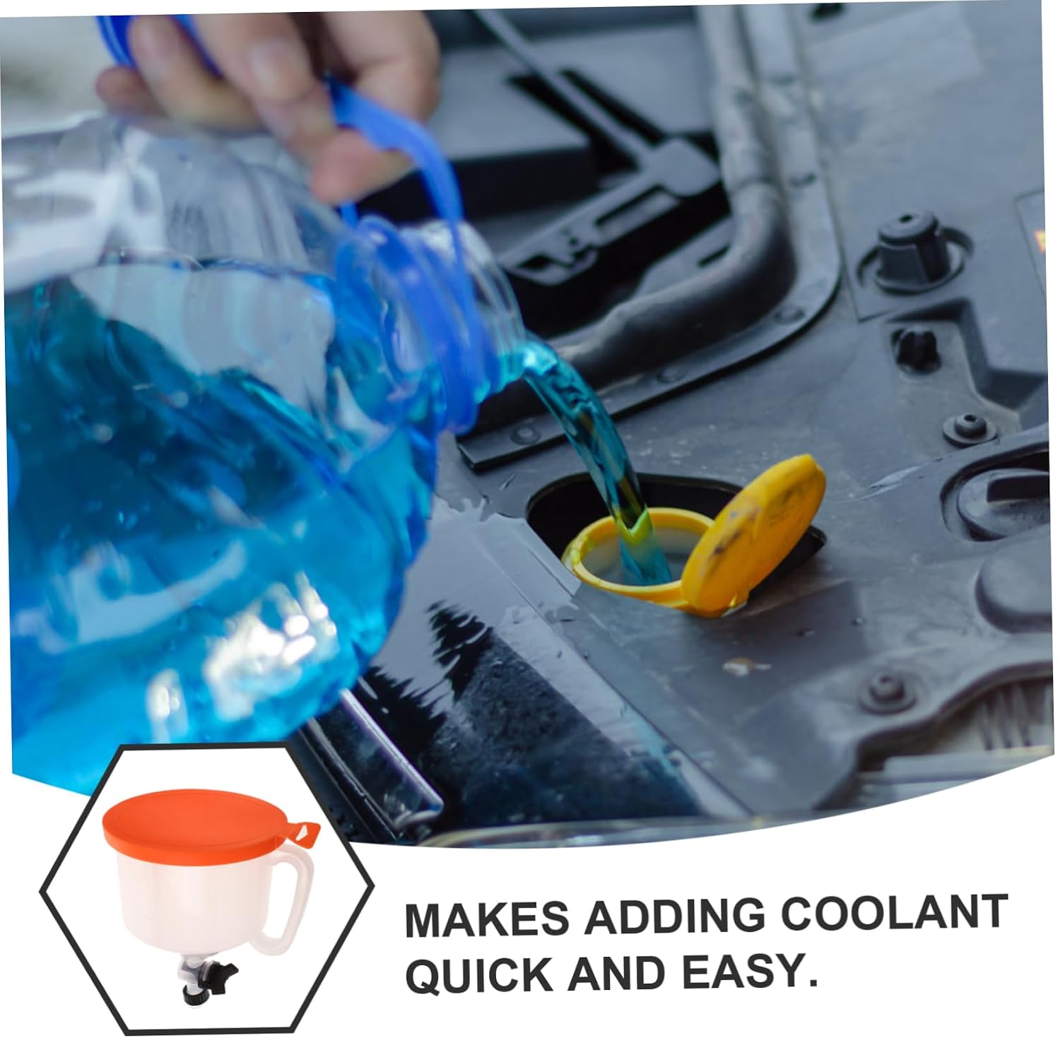 Mikinona Cooling System Funnel Accessory Set Radiator Filling Tool Kit Universal Car Coolant Handling Kit