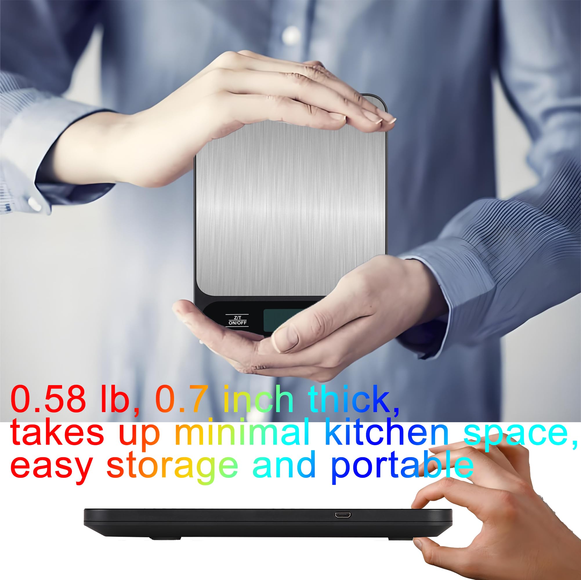 Báscula digital de cocina de 15 kg, báscula de alimentos, peso de alta capacidad en gramos y onzas para hornear, cocinar y preparar comidas, 6 unidades con función de tara, pantalla LCD, acero