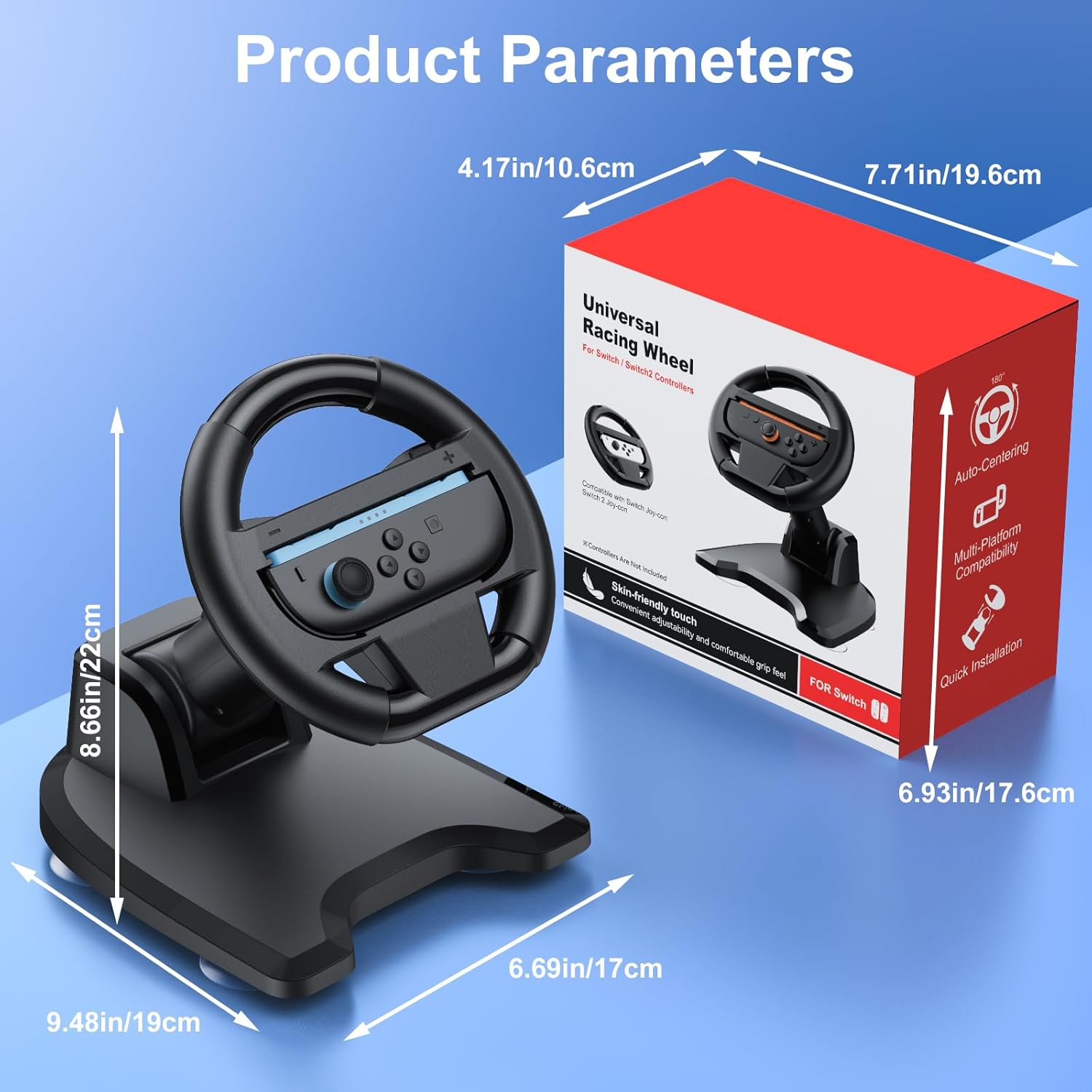 LANCUBE Racing Steering Wheel for Switch, OLED & Switch 2, Elevate Your Game with Ultimate Stability & Control for Mario Kart Racing,Black - Image 7