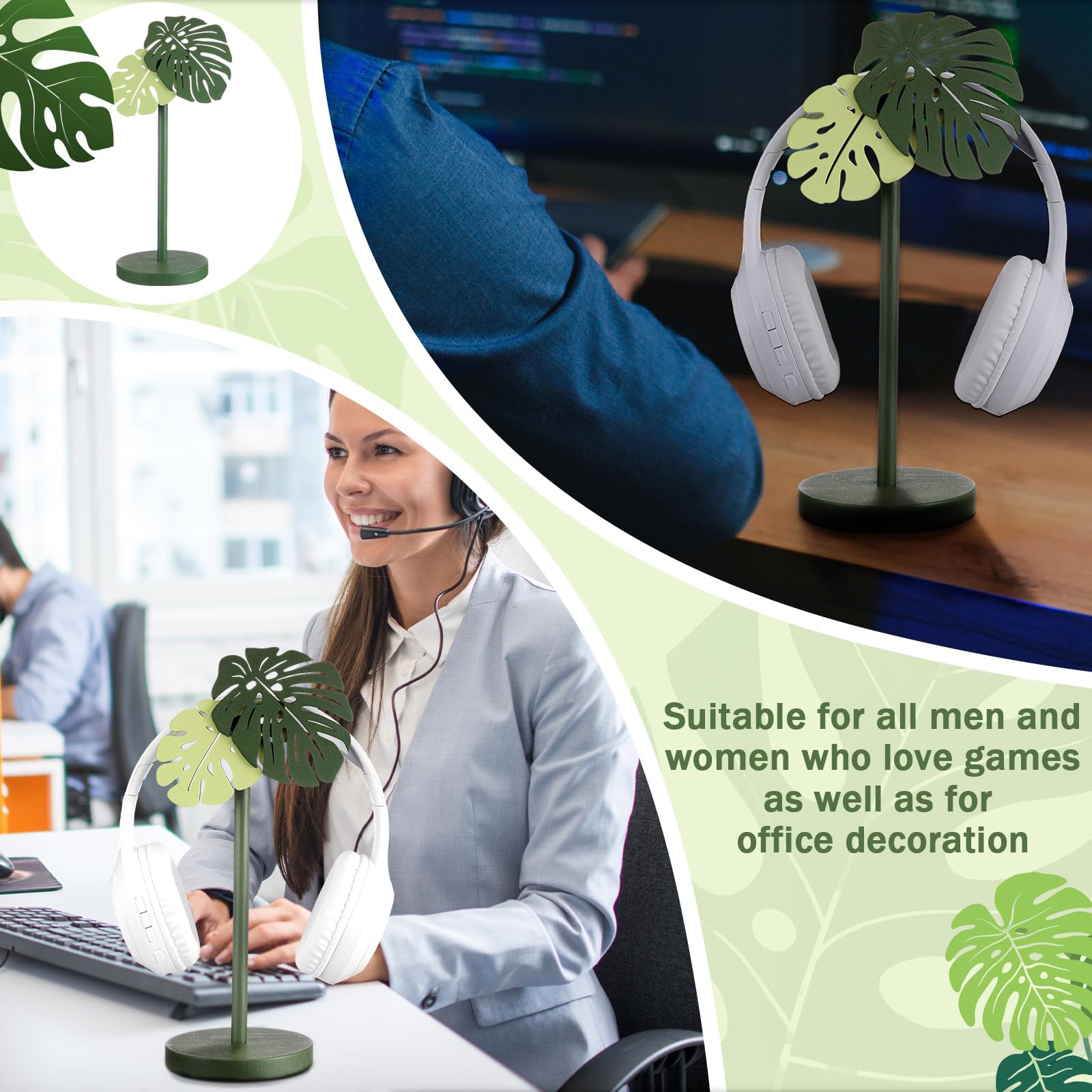 Amazon.com: Yookeer Monstera Headphone Stand Cute Headphone Stand