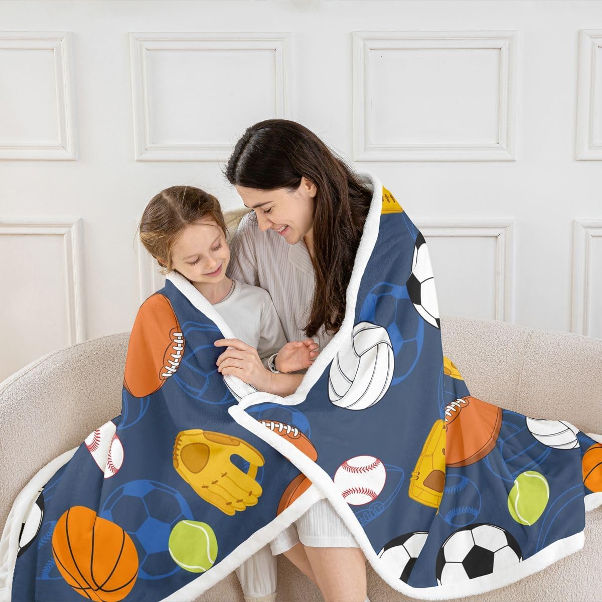 Feelyou Football Fleece Throw Blanket Rugby Sports Sherpa Blanket for Kids Women Men Plush Fuzzy Soccer Ball Game Twin 60"x80" Gift for Football Lover for Bed Couch Chair Living Room Bedroom Decor image 4