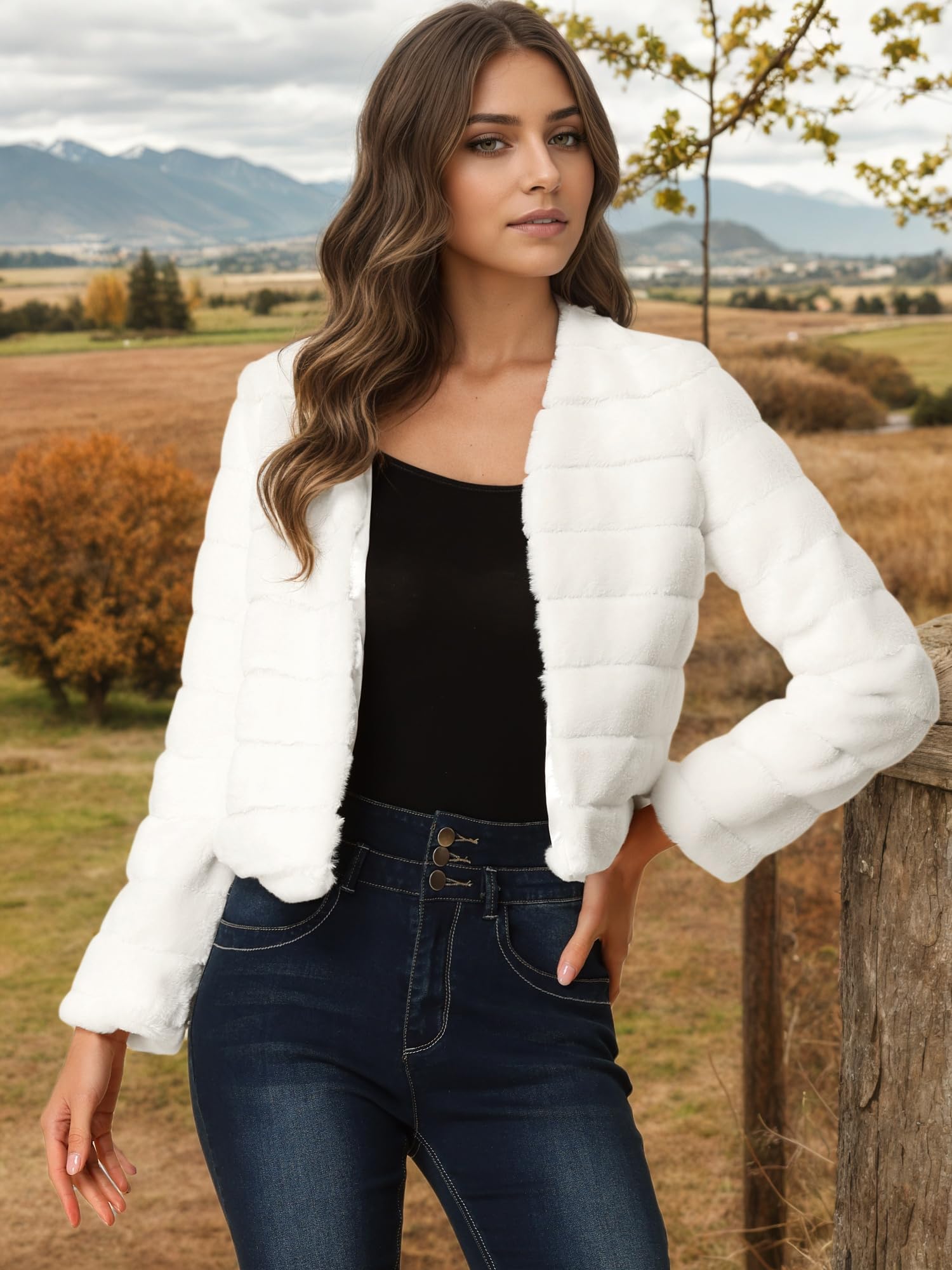 Allegra K Damen Casual Coat Cropped (1er Pack)