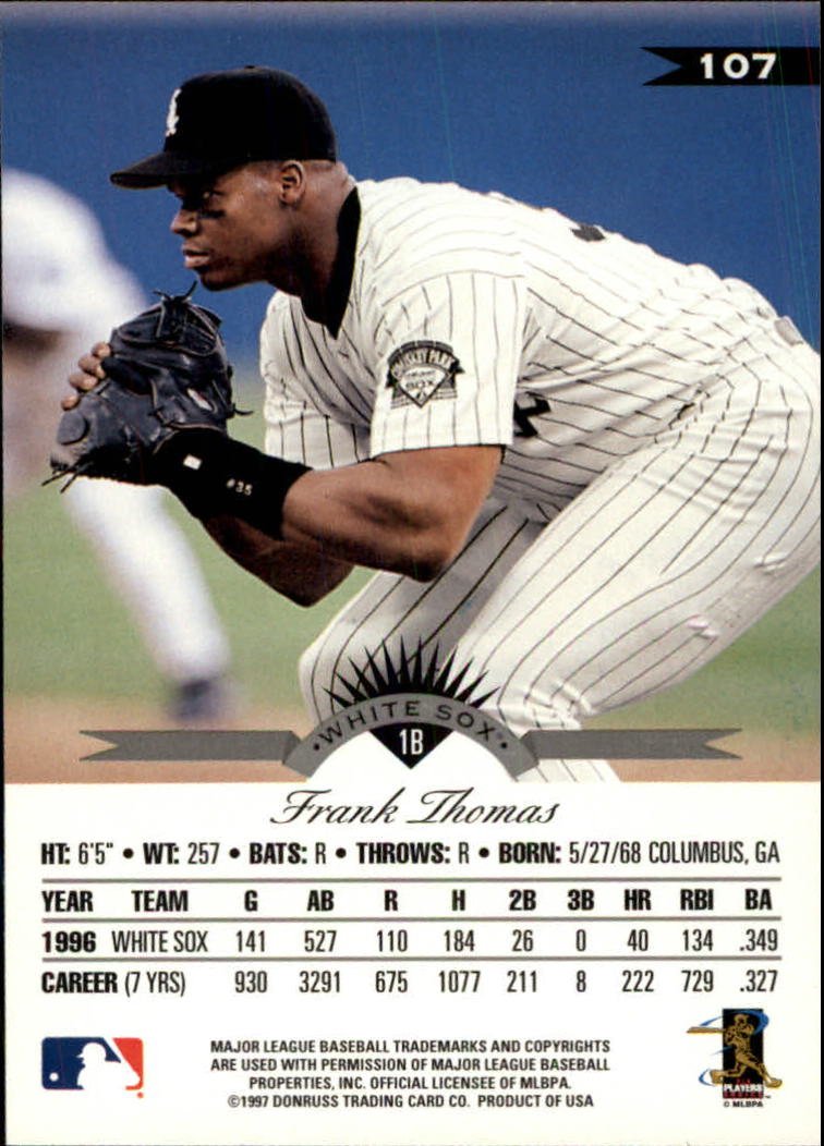 Amazon.com: 1997 Leaf Baseball Card #107 Frank Thomas