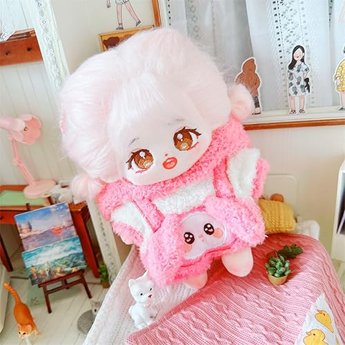 Miniatura 4 de CALEMBOU Ropa de muñeca de peluche, ropa suave de animales de peluche, sudadera con capucha de animales lindos para muñecas suaves de 8 pulgadas