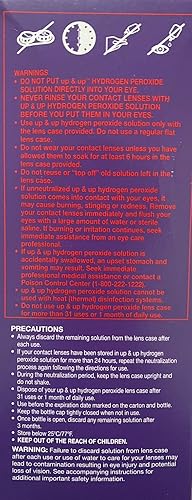 Miniatura 2 de Up &up Sistema de limpieza y desinfección de cuidado de lentes 3% solución de peróxido de hidrógeno 2 x 12 onzas líquidas, incluye 2 fundas de
