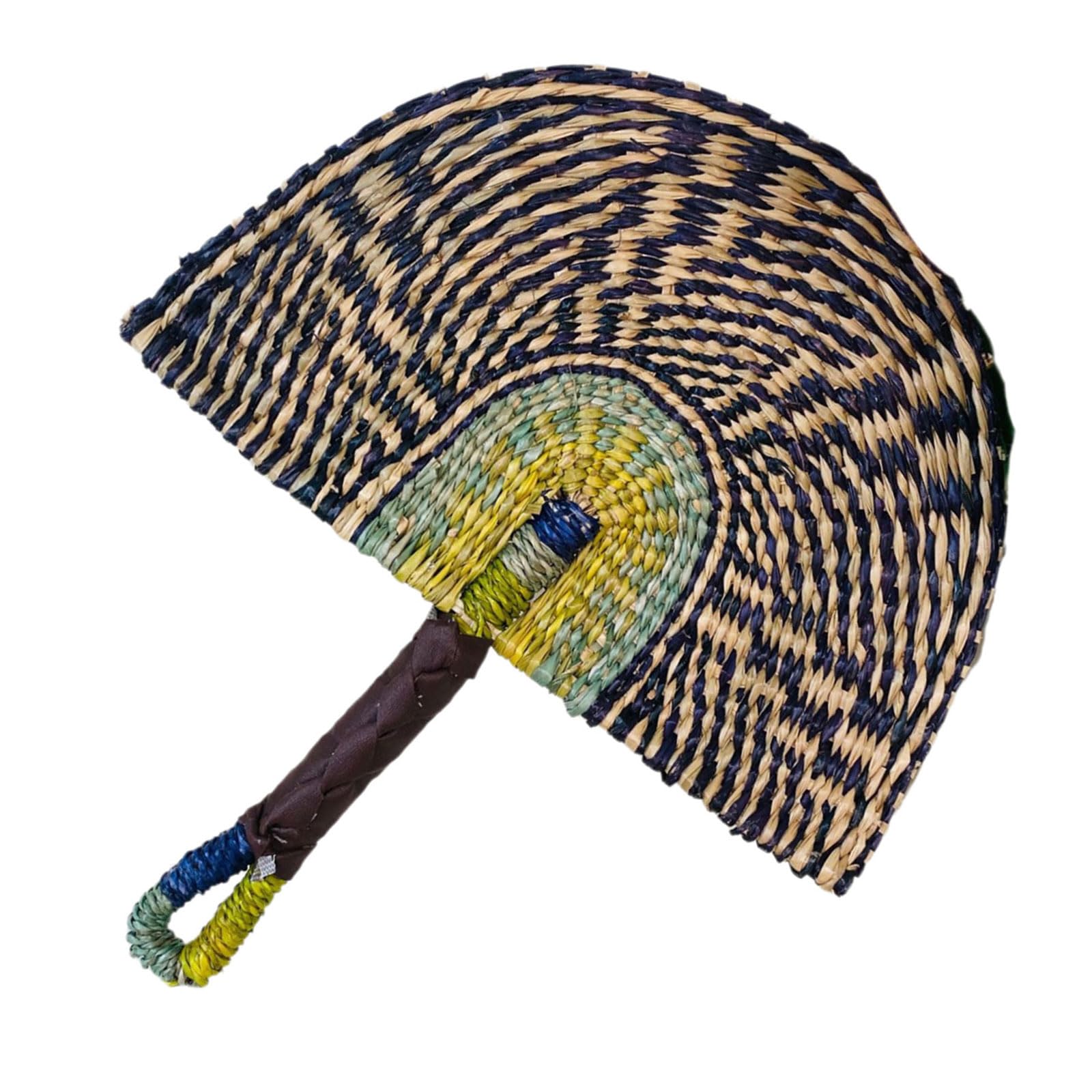 Colorful Grass Hand Fan Handwoven Straw Fan for Beach Holidays and Decorative Home Use Woven Hand