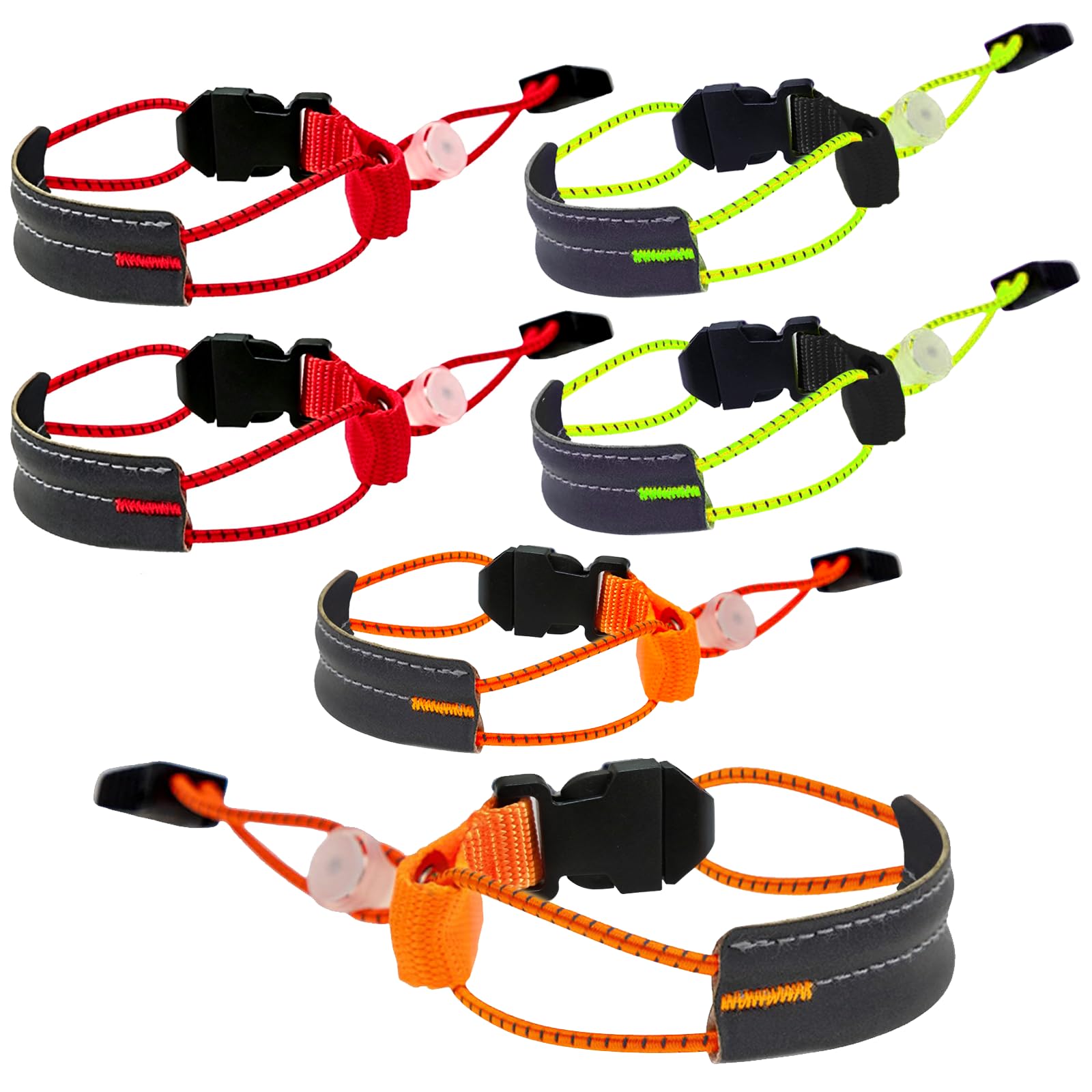 6 pcs Cycling Trouser Clips Bicycle Clips High Vis Adjustable bike Cycle Clips Trouser with Hook High Elastic Cycle Clips Trouser Reflective Strips for Women Men Walking Cycling Night Sports (Set B)
