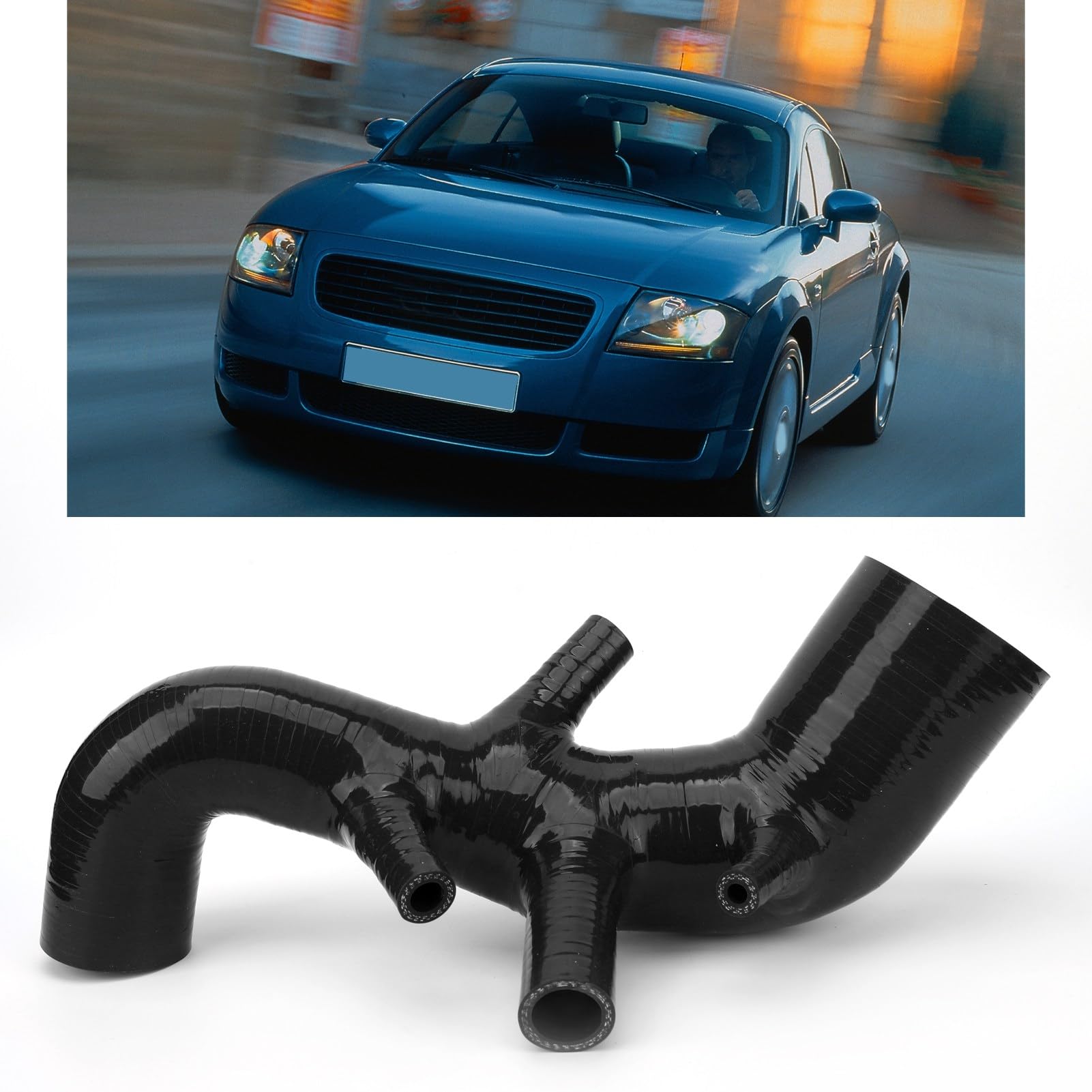 Reemplazo para TT 8N MK1 1.8T 225PS BAM 1998-2005 Tubo de Admisión de Aire, Manguera de Admisión de Silicona Flujo de Aire Mejorado (Negro)