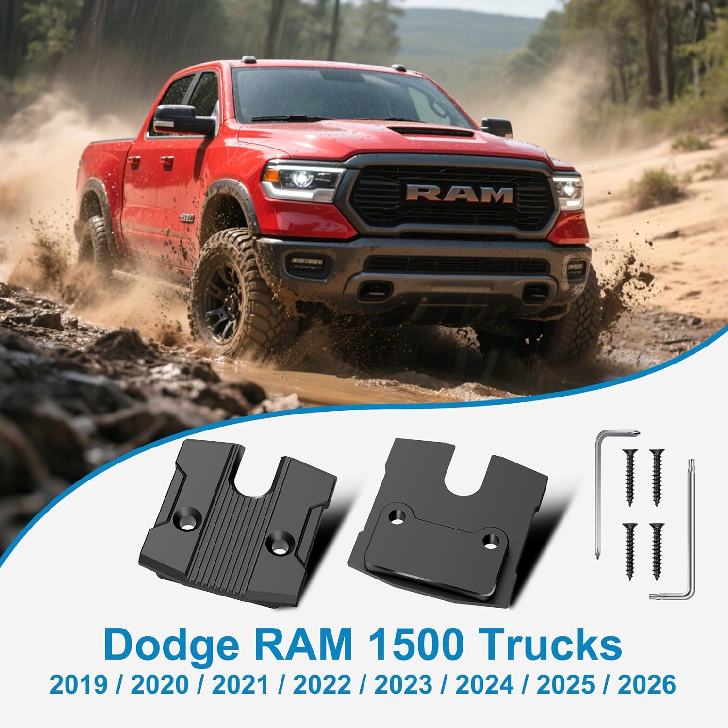 2 Pack Sun Visor Repair Kit Compatible with Dodge RAM 1500 Trucks 2019-2026, Aluminum Black Car Sun Visor Repair Kit, Dodge Ram 1500 Accessories