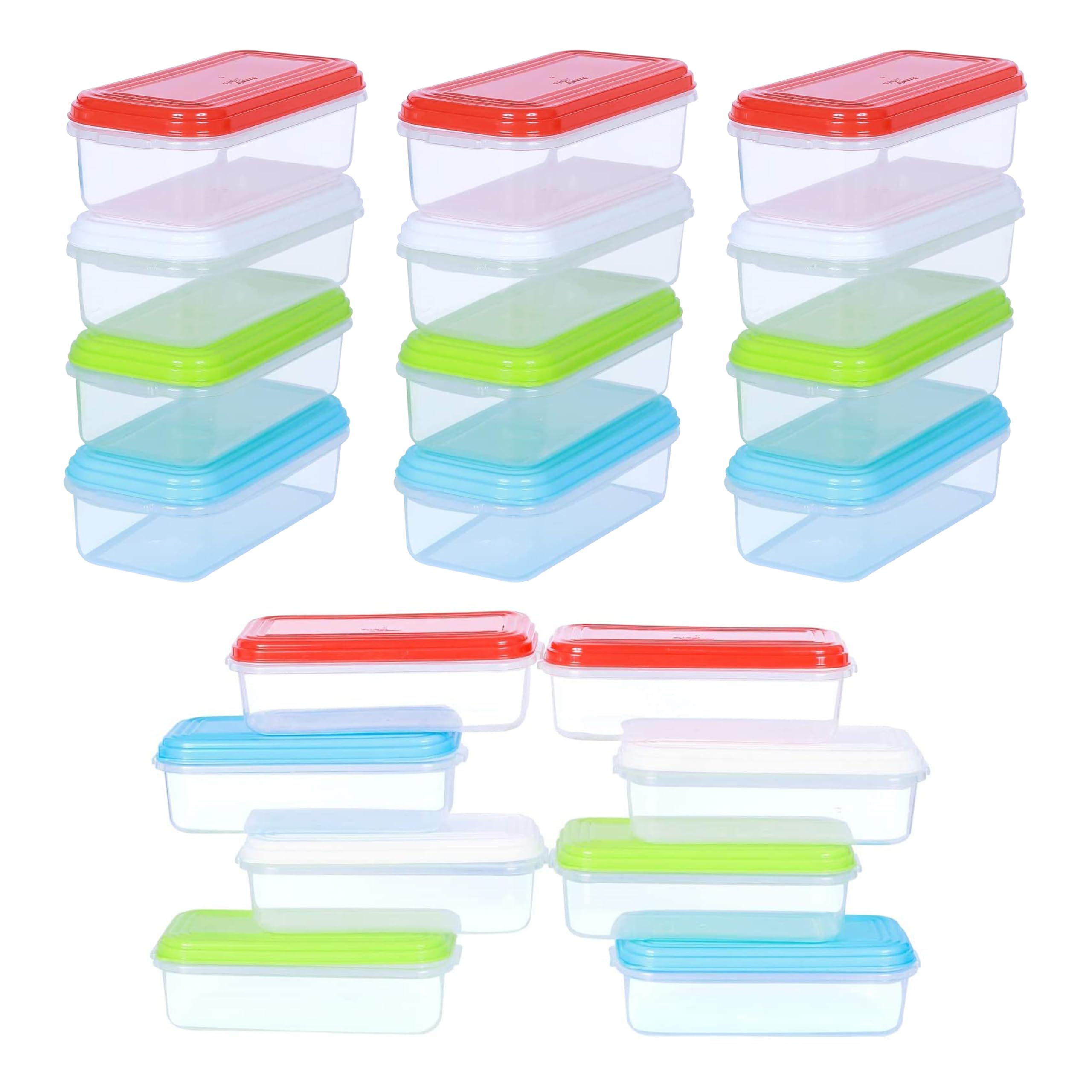 ARSUK 16 Pack Small Plastic Food Containers with Lids 250ml (8oz) - Reusable Small Snack Pots with Airtight Lids - Single Portion Mini Freezer Container For Fruits, Meal Prep - Stackable & Leakproof