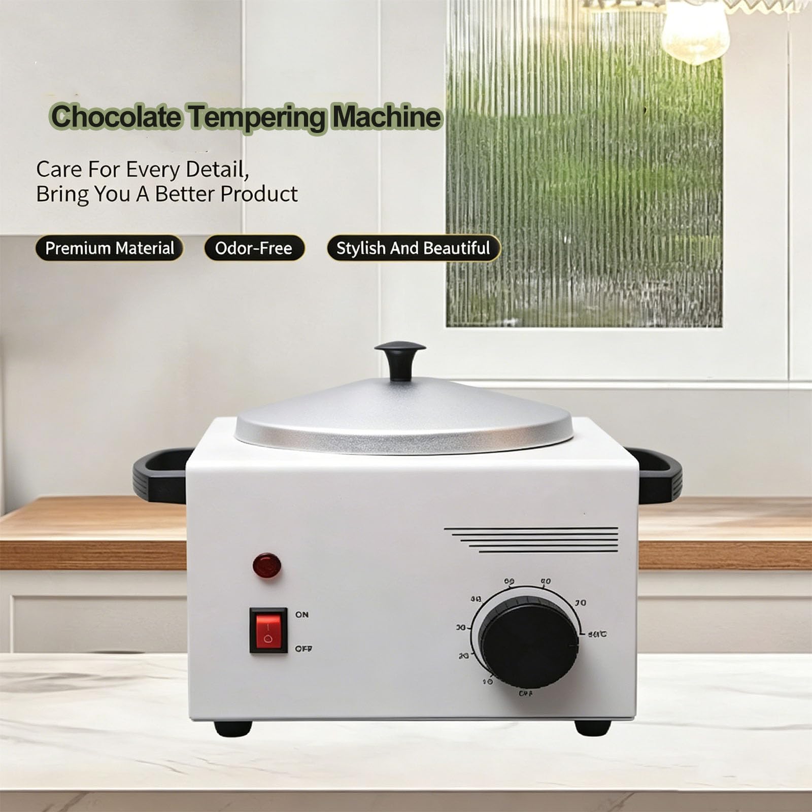 Tempéreuse À Chocolat 100 W, Cuve En Acier Inoxydable 500 Ml, Température Réglable De 0 °c À 100 °c, Chauffage Homogène, Thermostat Intelligent, Pour La Fonte Et La Confection De Confiseries.
