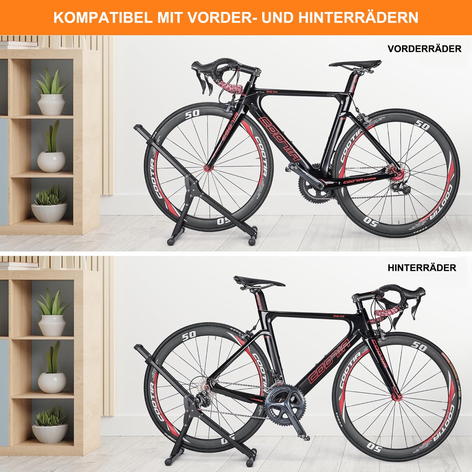 CXWXC Fahrrad Ständer für 20'' - 29'' Zoll und 730C MTB, Rennräder Faltbar Fahrradständer Boden Indoor Garage Lagerung im Freien