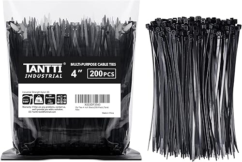 Miniatura 8 de TANTTI Supply - Bridas pequeñas de 4 pulgadas con resistencia a la tracción de 18 libras, color negro, paquete de 1000 unidades